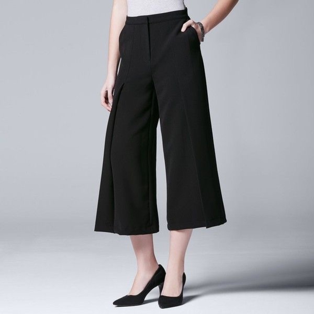 NWT Simply Vera Vera Wang Pleated Cropped Trousers